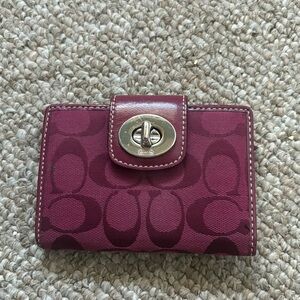 Coach Maroon Signature Wallet